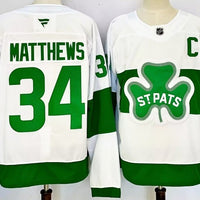 Men's Toronto Maple Leafs Auston Matthews #34 Fanatics White St. Patricks Alternate Jersey