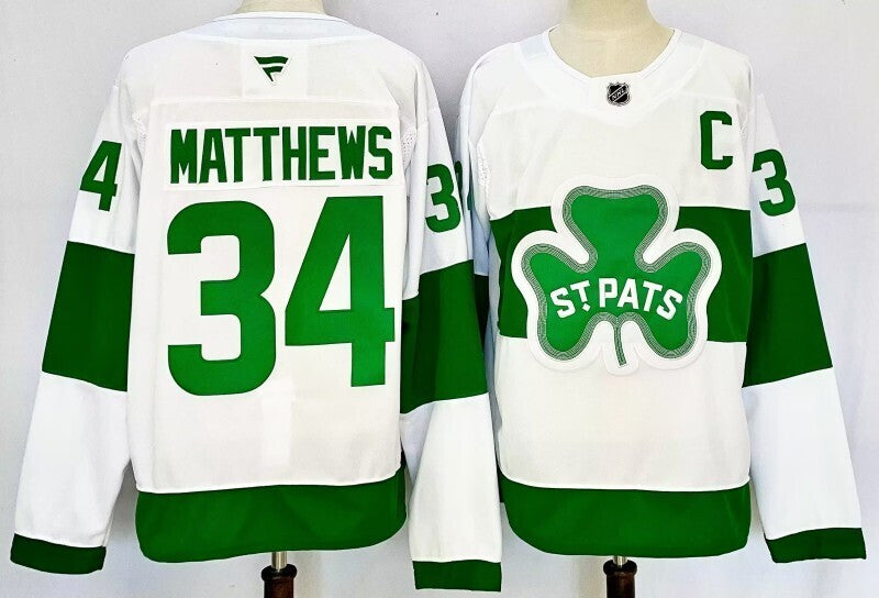 Men's Toronto Maple Leafs Auston Matthews #34 Fanatics White St. Patricks Alternate Jersey