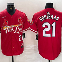 Men's St. Louis Cardinals Lars Nootbaar #21 Red 2024 City Connect Limited Player Jersey1