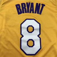 Men's Los Angeles Lakers Kobe Bryant Yellow #8 Swingman Player Jersey1