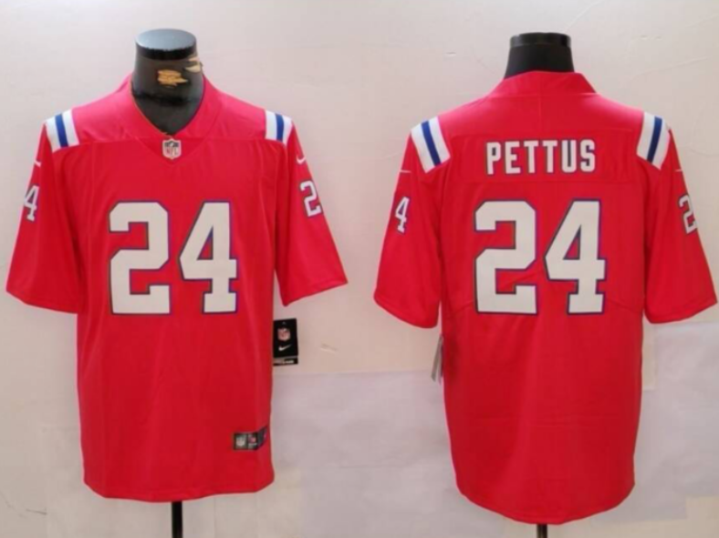 Men's New England Patriots Malcolm Pettus #24 Red Alternate Game Jersey