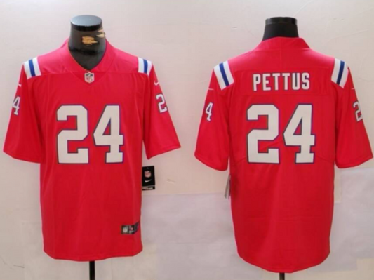 Men's New England Patriots Malcolm Pettus #24 Red Alternate Game Jersey