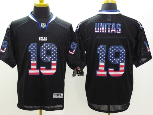 Men's Indianapolis Colts Johnny Unitas #19 Black Game Jersey1