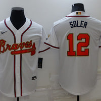 Men's Atlanta Braves Jorge Soler #12 White Replica Jersey1