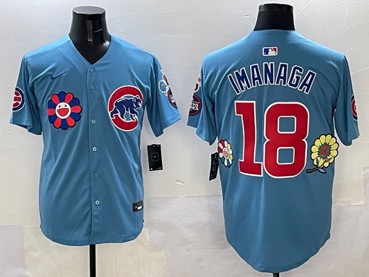 Men's Chicago Cubs Shota Imanaga #18 Light Blue Player Jersey