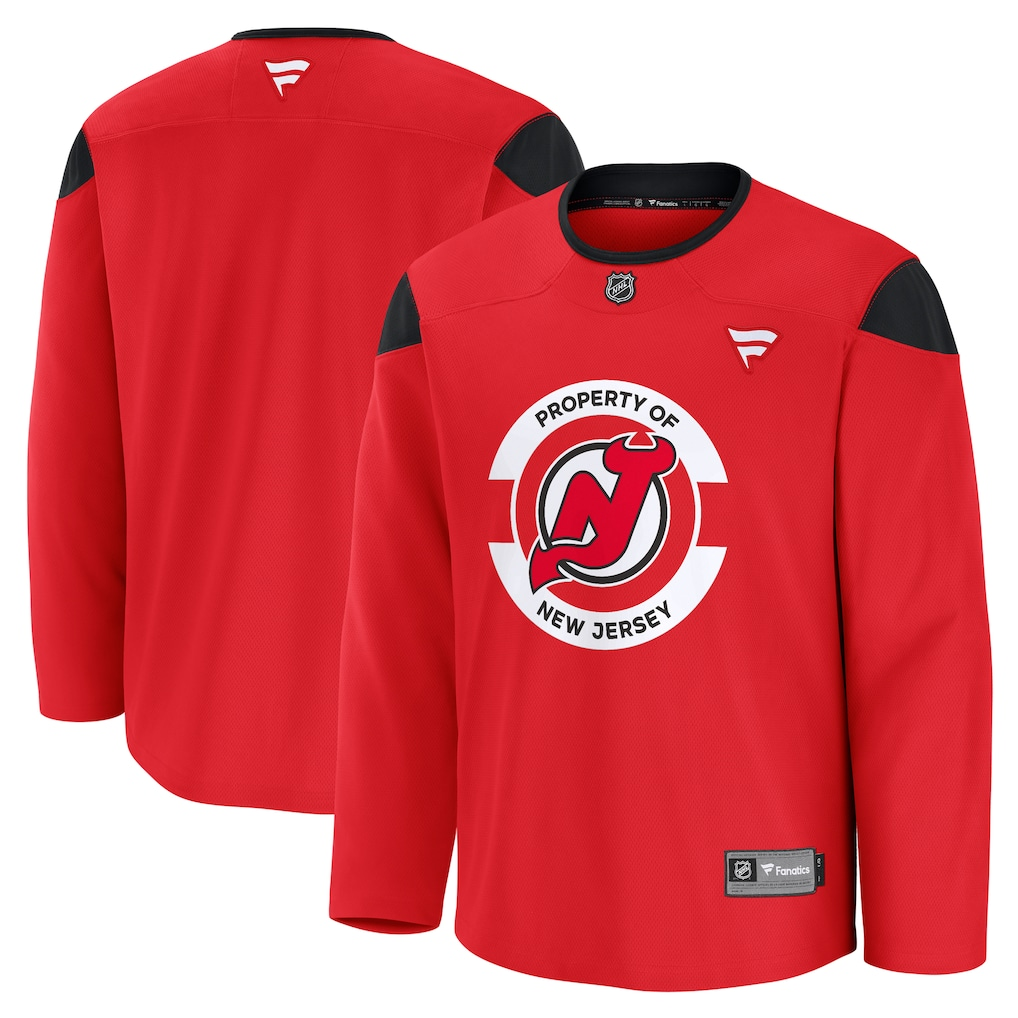 New Jersey Devils Red Practice Blank Jersey - JerseysFreak