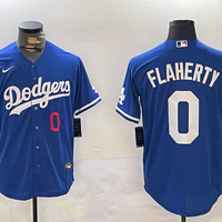 Men's Los Angeles Dodgers Jack Flaherty #0 Royal Replica Player Jersey1