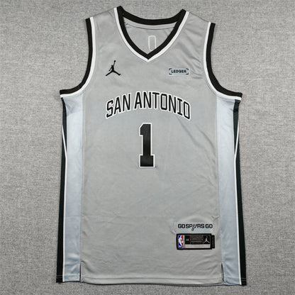 Men's San Antonio Spurs Victor Wembanyama #1 Silver Swingman Jersey - Statement Edition