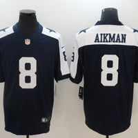 Men's Dallas Cowboys Troy Aikman #8 Navy Game Jersey1