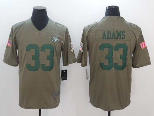 Men's New York Jets Jamal Adams #33 Brown Player Game Jersey1