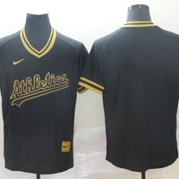 Men's Oakland Athletics Black Replica Blank Jersey1