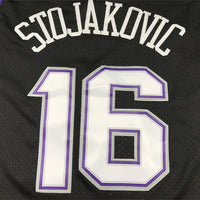 Men's Sacramento Kings Peja Stojakovic #16 Black Hardwood Classics Swingman Jersey1
