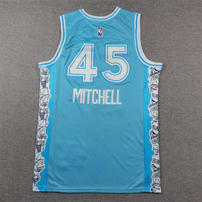 Men's Cleveland Cavaliers Donovan Mitchell #45 Light Blue 2024/25 Swingman Jersey1 - City Edition