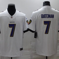 Men's Baltimore Ravens Rashod Bateman #7 White Game Jersey1