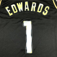Men's Minnesota Timberwolves Anthony Edwards #1 Black Swingman Jersey1