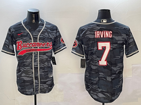 Men's Tampa Bay Buccaneers Bucky Irving #7 Grey Camouflage Game Jersey1