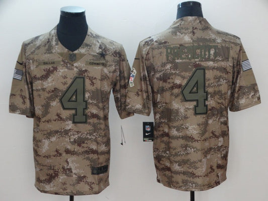 Men's Dallas Cowboys Dak Prescott #4 Camouflage Game Jersey1