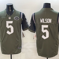 Men's New York Jets Garrett Wilson #5 Gotham Green 2025 Rivalries Collection Game Jersey