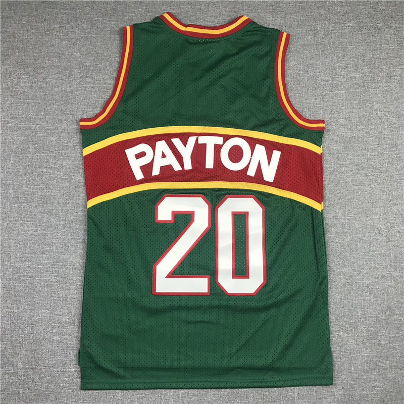 Men's Seattle Supersonics Gary Payton #20 Green Throwback Swingman Jersey