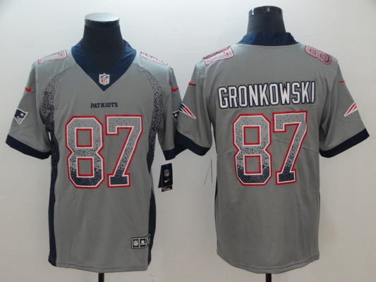 Men's New England Patriots Rob Gronkowski #87 Gray Game Jersey1