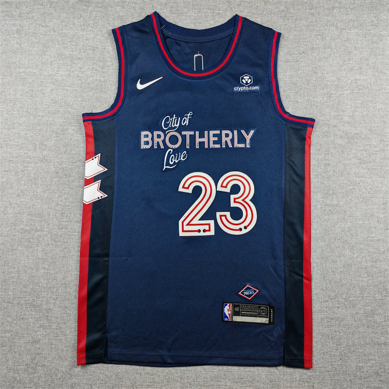 Men's Philadelphia 76ers LeBron James #23 Navy 2023/24 Swingman Jersey - City Edition