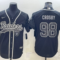 Men's Las Vegas Raiders Maxx Crosby #98 Black RFLCTV Limited Jersey1 Joint Edition