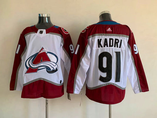 Men's Colorado Avalanche Nazem Kadri #91 White Home Breakaway Player Jersey1