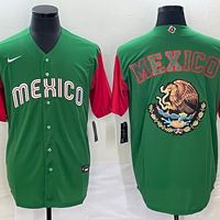 Men's 2023 World Baseball Classic Mexico Green/Red Alternate Game Jersey1