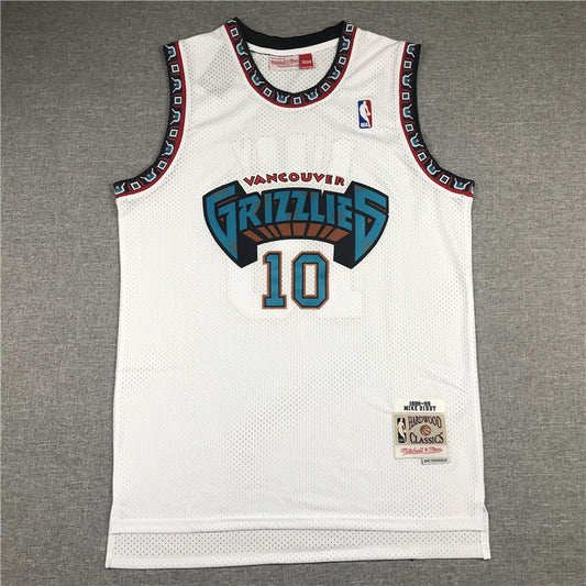 Men's Memphis Grizzlies Mike Bibby #10 White Classics Swingman Jersey1