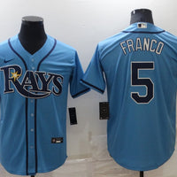 Men's Tampa Bay Rays Wander Franco #5 Blue Replica Baseball Jersey1