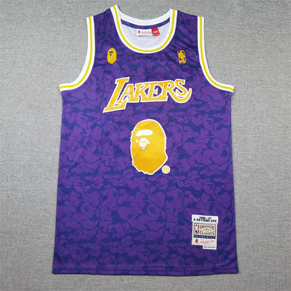 Men's Los Angeles Lakers BAPE #93 Purple 1996/97 Hardwood Classics Swingman Jersey1