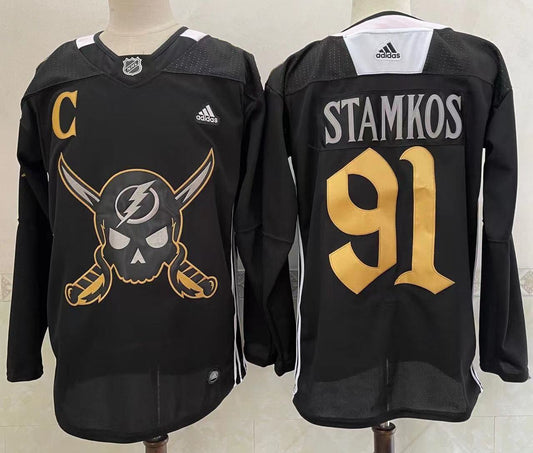 Men's Tampa Bay Lightning Steven Stamkos #91 Black Player Jersey1