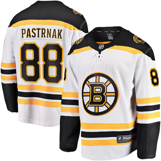 Men's Boston Bruins David Pastrnak #88 Fanatics White Jersey
