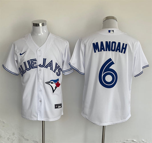 Men's Toronto Blue Jays Alek Manoah #6 White Home Limited Player Jersey1
