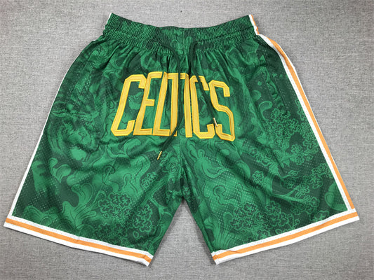 Men's Boston Celtics Green Year of the Tiger Edition Pocket Shorts1