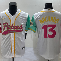 Men's San Diego Padres Manny Machado #13 White City Connect Replica Player Jersey1 Joint Edition
