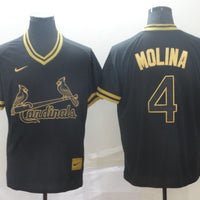 Men's St. Louis Cardinals Yadier Molina #4 Black Replica Player Jersey1