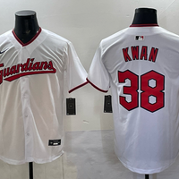 Men's Cleveland Guardians Steven Kwan #38 White Home Replica Player Jersey