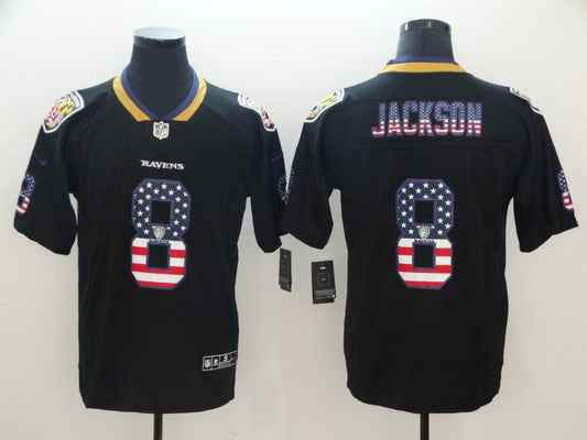 Men's Baltimore Ravens Lamar Jackson #8 Black Alternate Game Jersey1