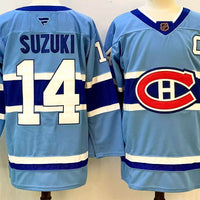 Men's Montreal Canadiens Nick Suzuki #14 Blue Breakaway Player Jersey