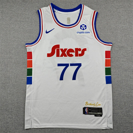 Men's Philadelphia 76ers V. J. Edgecombe #77 White 2024/25 Swingman Player Jersey - City Edition