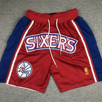 Men's Philadelphia 76ers Red Hardwood Classics Authentic Basketball Shorts1