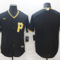 Men's Pittsburgh Pirates Black Replica Blank Jersey1