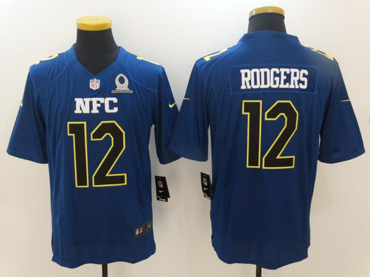 Men's Green Bay Packers Aaron Rodgers #12 Navy Game Jersey1