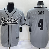 Men's Las Vegas Raiders Derek Carr #4 Gray Game Jersey1 Joint Edition