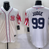 Men's New York Yankees Aaron Judge #99 White Team Player Game Jersey