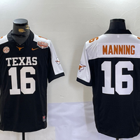Men's Texas Longhorns Arch Manning #16 Black Game Jersey
