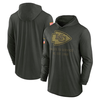 Men's Kansas City Chiefs Forest Green 2025 Salute to Service Sideline Dri-FIT Lightweight Hooded Pullover