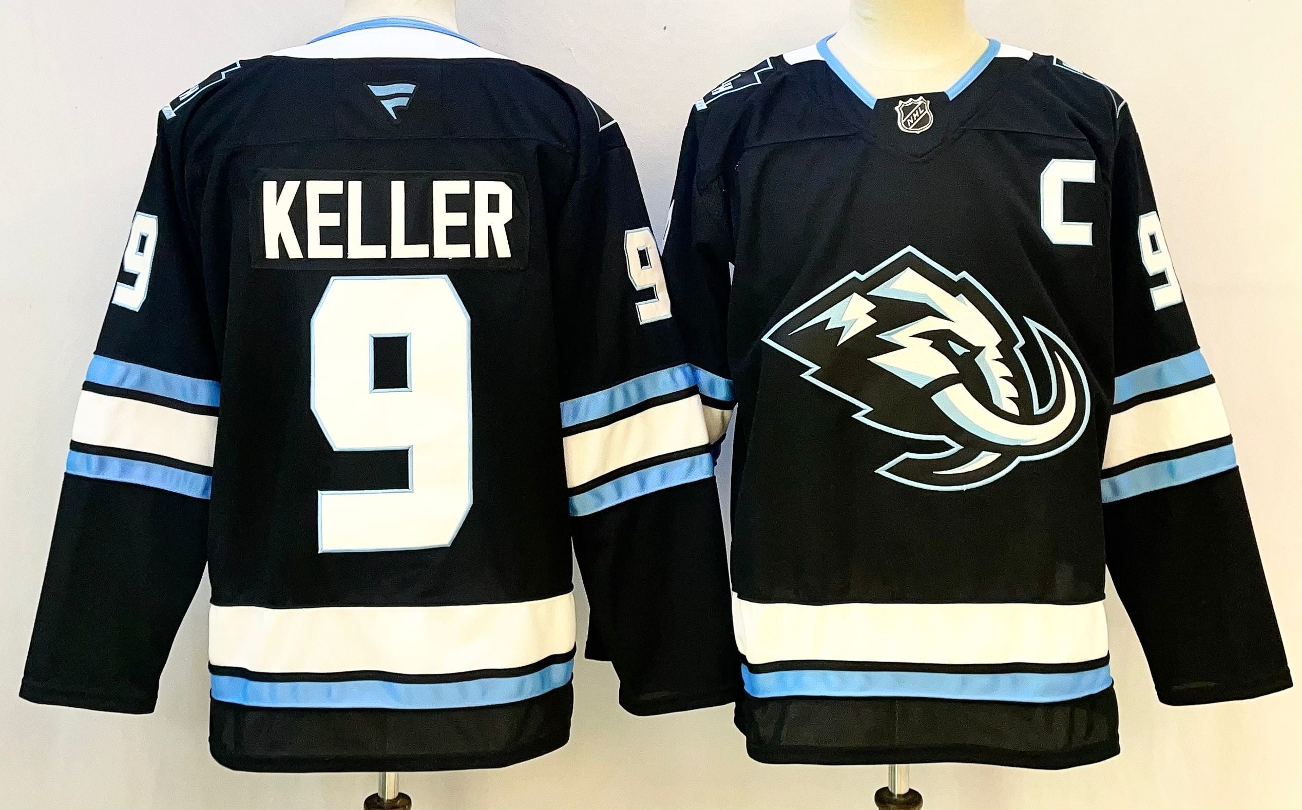 Men's Utah Mammoth Clayton Keller #9 Black Game Jersey