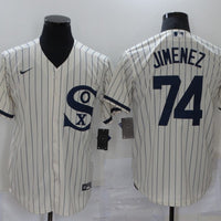Men's Chicago White Sox Eloy Jimenez #74 Beige Replica Baseball Jersey1